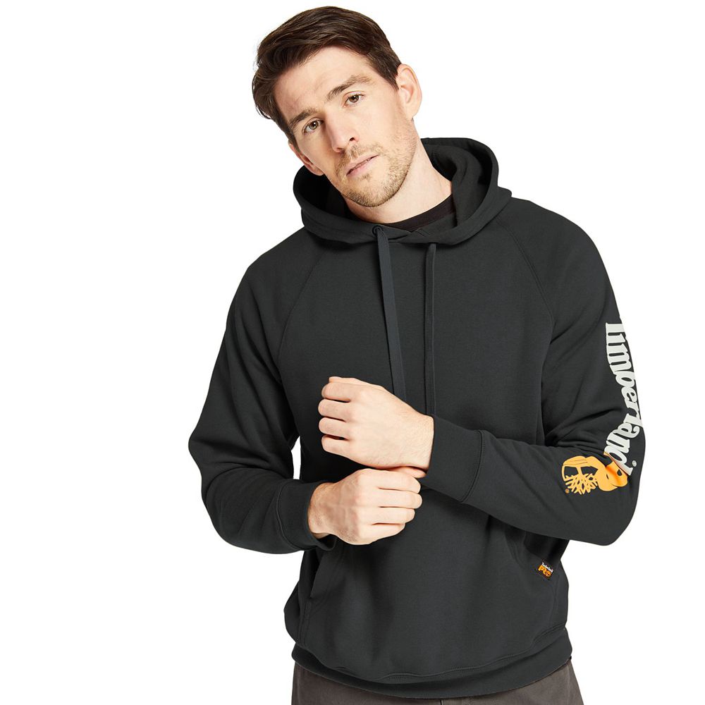 Timberland Mens Sweatshirts PRO® Hood Honcho Sport Hoodie - Black - India LY8603725